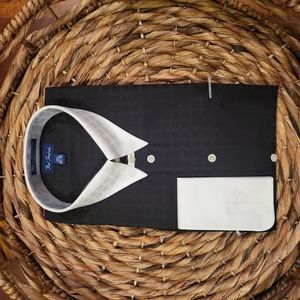 NWT Paul Fredrick Men's Dress Shirt w/ French Cuff,  Size 16.5 / 35